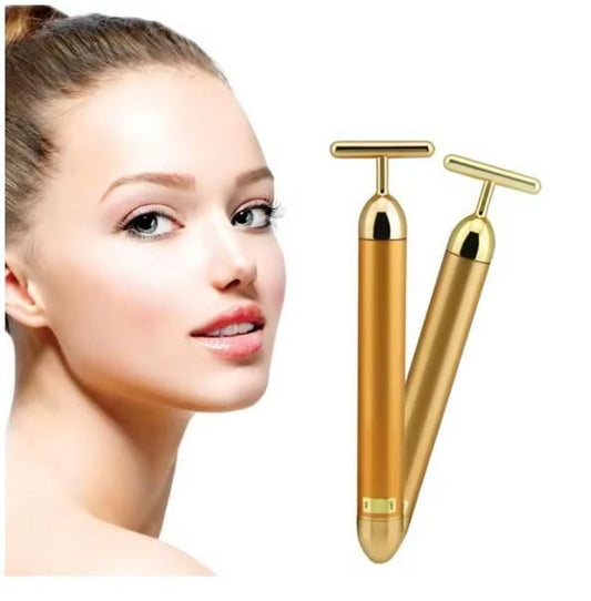 24K Gold Beauty Bar – Electric Facial Massage Roller for Face Lift